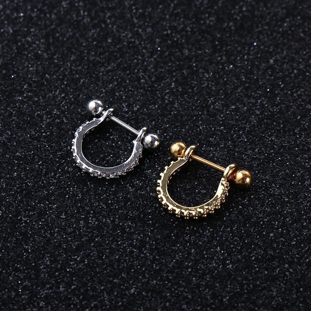 Bone Great U Type Women Zircon Lady Stud Earrings Jewelry Drop Earrings Dangle Earring