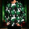 Men's Long Sleeve Hooded Sun Shirt with Christmas Print
