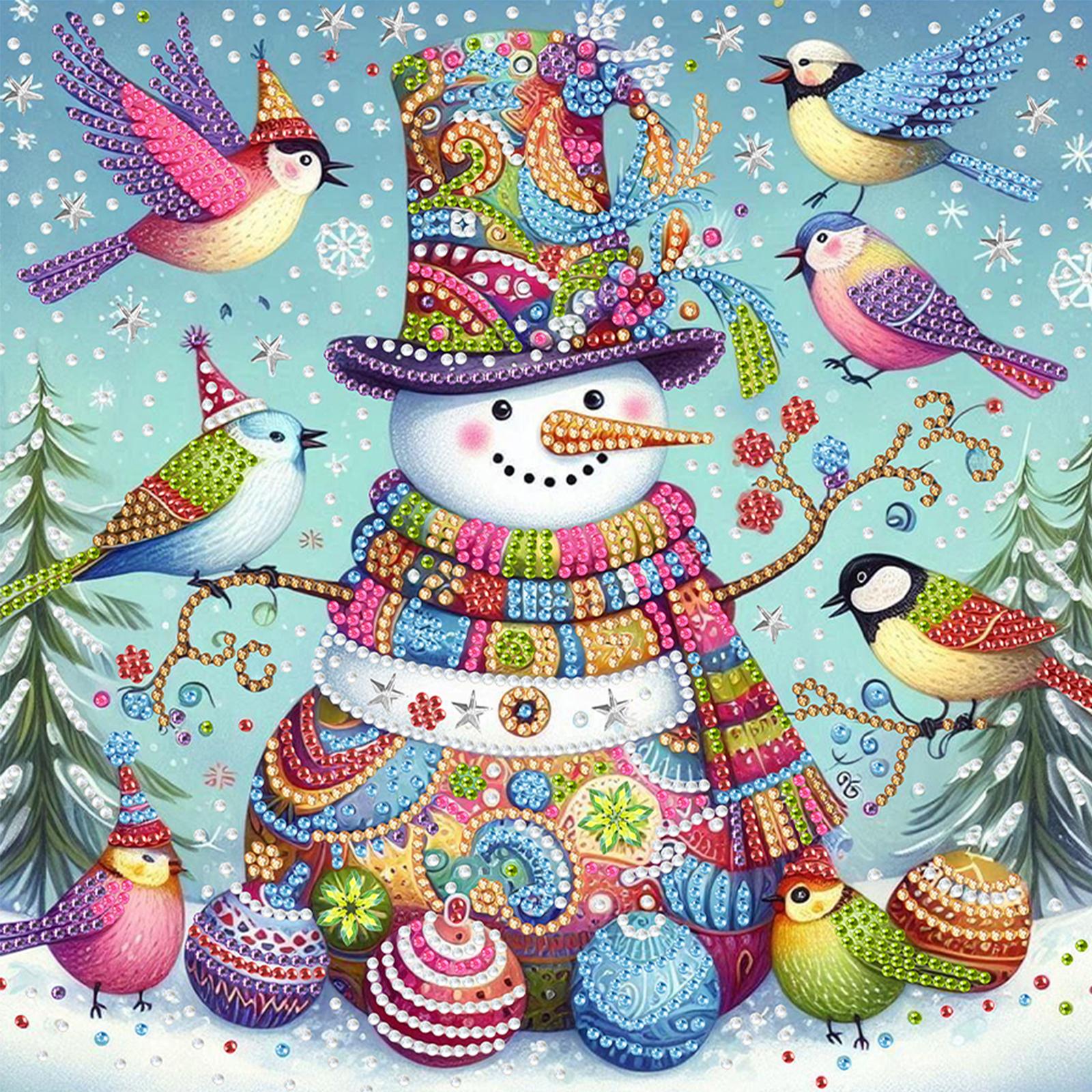 Snowman 5D DIY Diamond Art Painting Kit for Home Wall Decoration Special Shape Partial Drill Dimond Art Painting 30x30cm