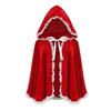 Vintage Halloween Hooded Cloak Lace-up Cosplay Costume Creative Gift Overcoats