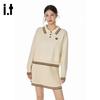 GROUND ZERO Women's College Style Striped Lapel Sweater