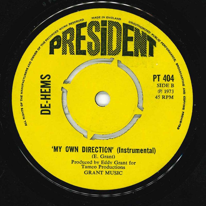 

7inch Record DE-HEMS - My Own Direction PT404 President Recor 1973 UK Soul/Funk Used