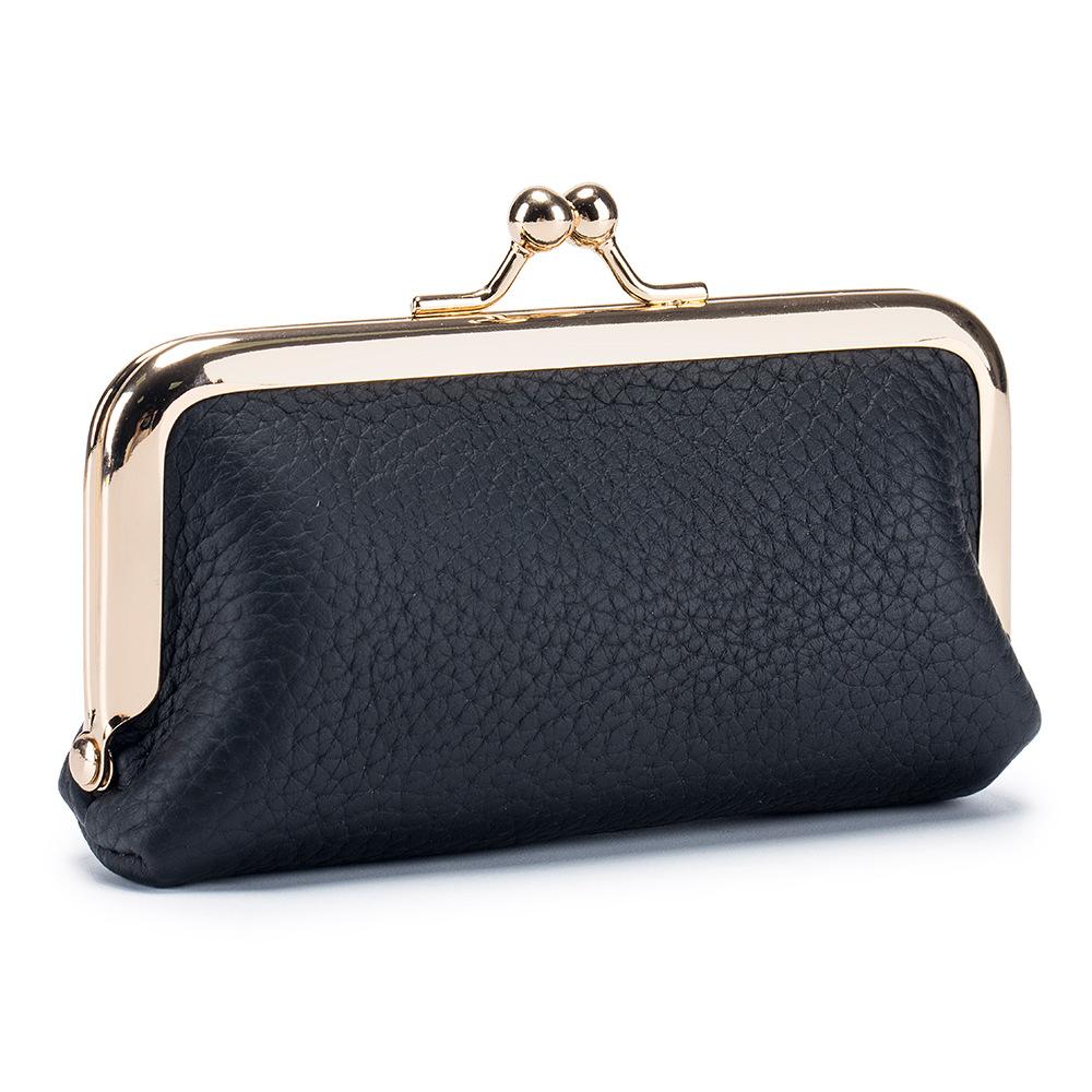 New niche change bag mini first-layer cowhide storage bag women's fashion mouth red envelope small clip bag tide