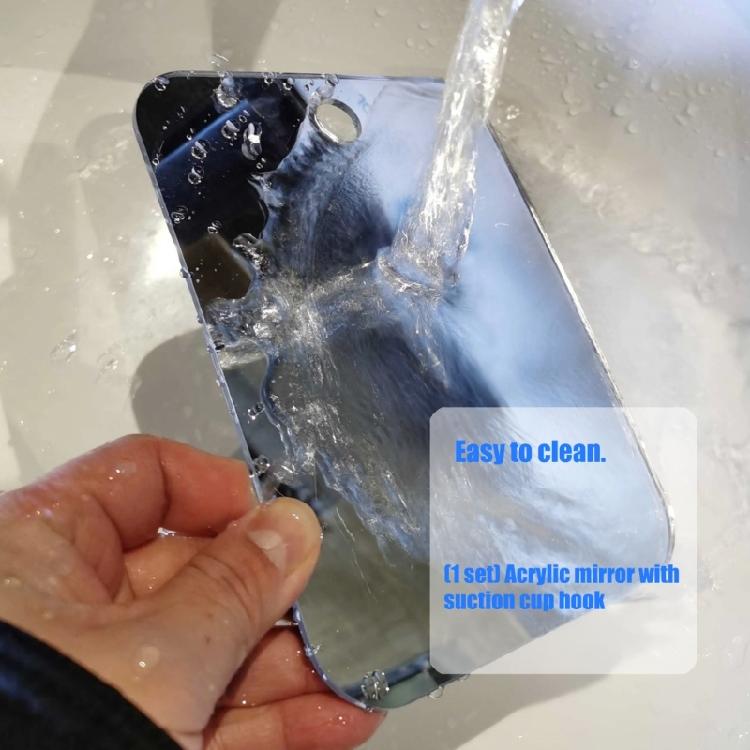 Acrylic Shaving Mirror with Suction Cup Smooth Fogless Bathroom Shower Mirror for Bathroom Bedroom Easy To Use