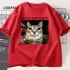 Rage Is Consuming Me Silly Staring Cat Meme Tee Shirt Casual Cotton Short Sleeve Tshirts Unisex Unisex Cat Lover T Shirt Oversized