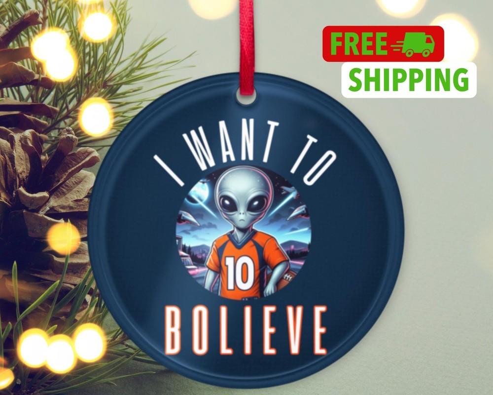 Nix Ornament Bo Lieve Alien Christmas Ornament Denver Football Broncos Mile High Unisex T-Shirt M