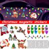 1Set Magnetic Car Reflective Christmas Stickers Cute Reindeer Santa Pattern Decor Decal Reusable Christmas Festive Car Ornament