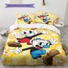 Cuphead Cute Cartoon Pattern Bedding,Quilt Set Quilt Cover Pillowcase Home Birthday Gift (1 * Duvet Cover + 2 * Pillowcase, Without Core)