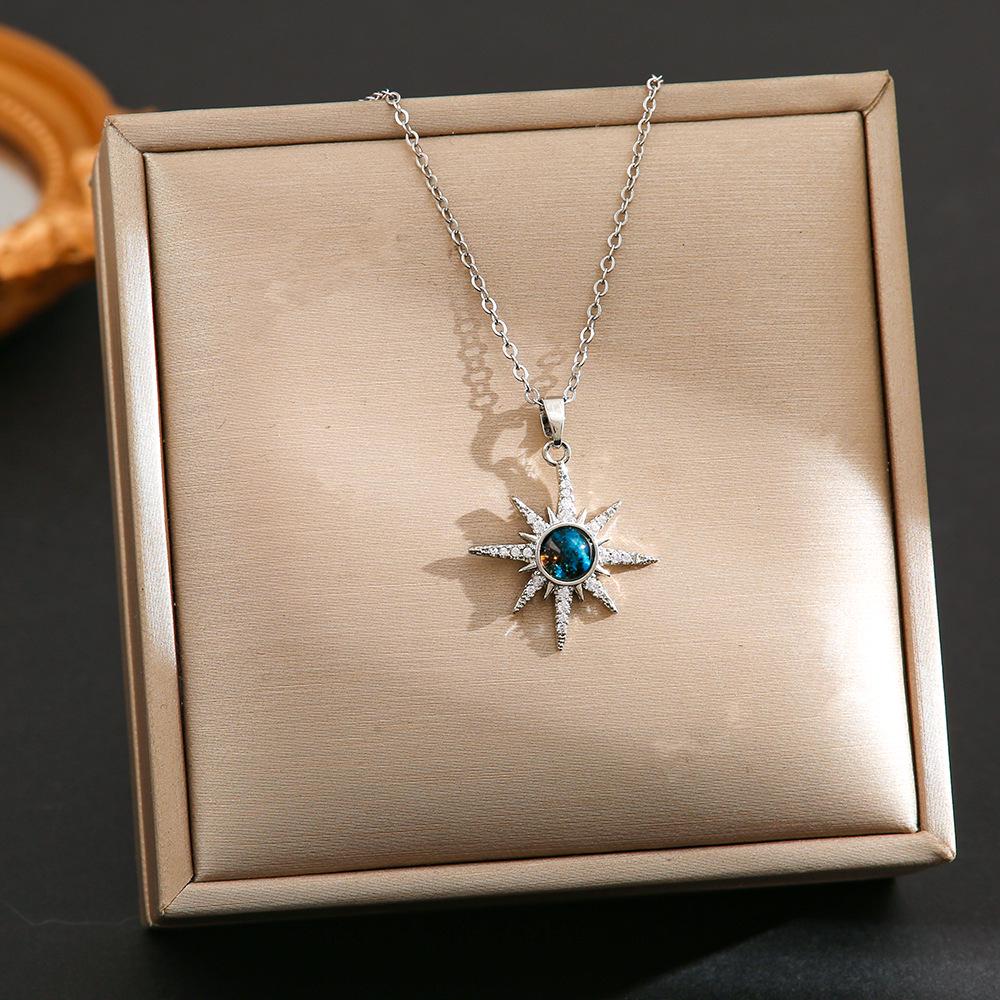 Women's Silver Titanium Steel Necklace with Micro-Inlaid Zircon - Elegant, Durable Clavicle Chain Jewelry