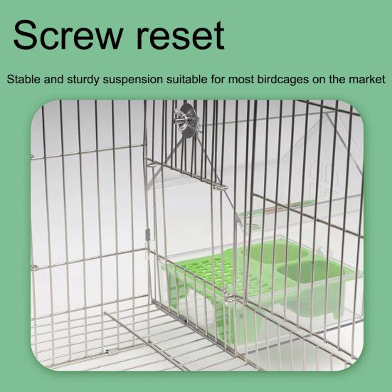Pull-Out External Parrot Feeder Window Mounted Birds House with Two Food Slots Transparent Parrot House with Water Catcher Tray