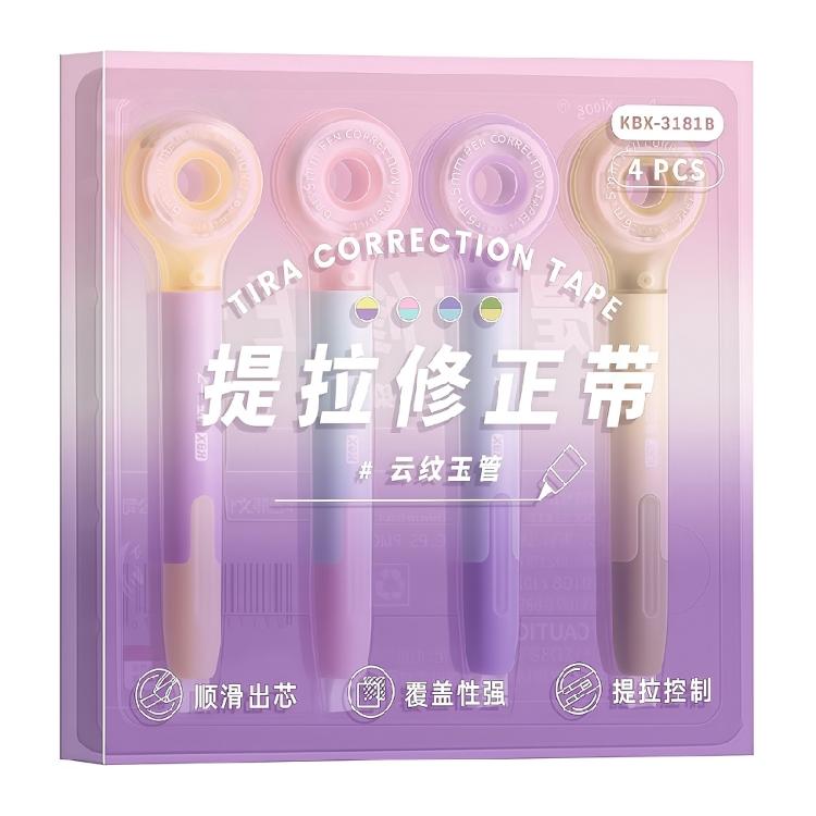 4Pcs 6mX5mm Correction Tapes Roller School and Offices Supplies White Correction Tape Total 36m for Writing Scrapbooking