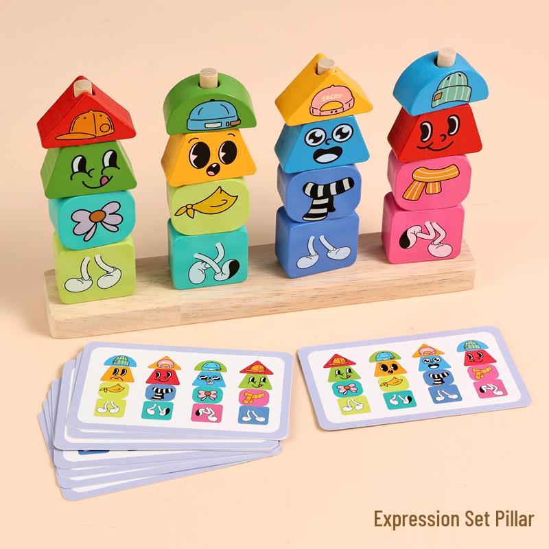 Wooden Shape-Changing Educational Blocks for Babies & Kids