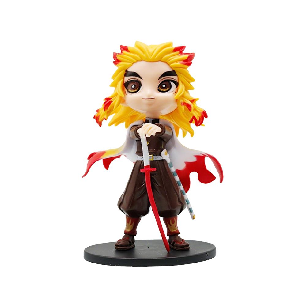 New Anime 13Cm Demon Slayer Figure Nezuko Tanjirou Zenitsu Inosuke Kyoujurou Giyuu Kawaii Qposket Pvc Model Toys Children Gift