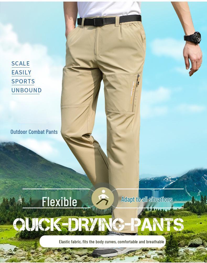 Men's Quick-Dry Elastic Hiking Pants - Breathable, Casual, Plus Size, Long Mountaineering Trousers