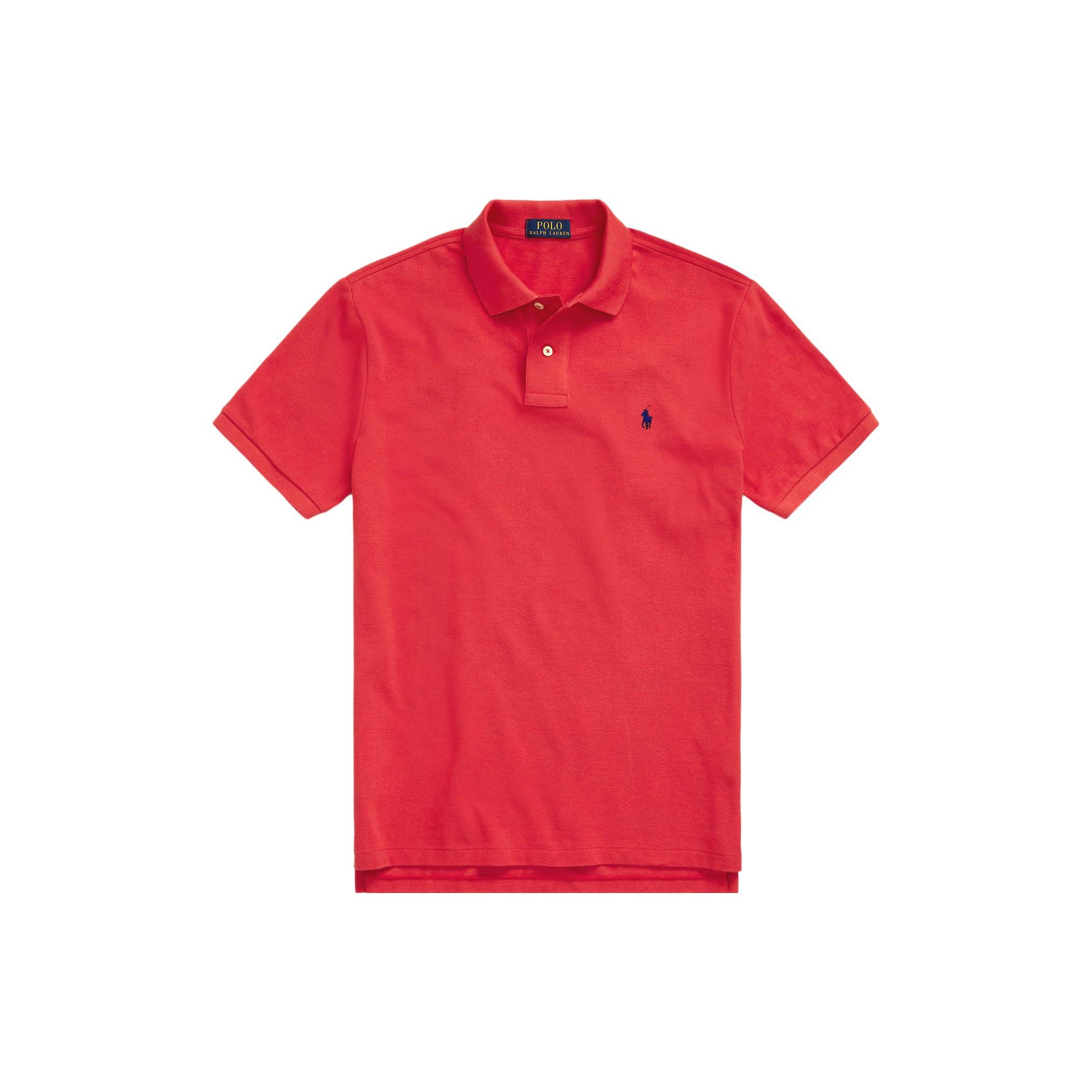 

Polo Ralph Lauren Ss23 Однотонная рубашка поло с вышивкой логотипа на пуговицах с коротким рукавом для мужчин Рубашки поло 710794275-031 S