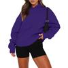 Damen-Sweatshirt mit Rundhalsausschnitt, übergroß, langärmelig, lässig, locker sitzender Kordelzug