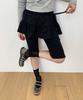 RONRON Gerimpelde Capri Leggings Broek Zwart