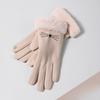 Cute Gloves for Women In Winter Plus Velvet Thickened Warm Korean Version Driving and Riding Tram Preventing Cold Riding Touch Screen