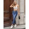 Jeans Elastic Waist Drawstring Stretch Jeans Woman