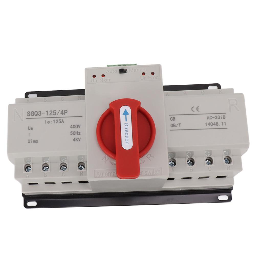 Doppelstrom-Automatischer Umschalter Auto-Manuell-Modus Umschalter für Wohngebäude 400V 125A