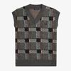 [Sharp] Glitch Tartan Knit Vest - Field Green Afpm2336530-638