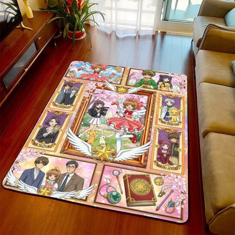 Cardcaptor Sakura Anime Theme Carpet Rug Floor Mat Soft Surface Non Slip Base for Living Room Bedroom -QJY