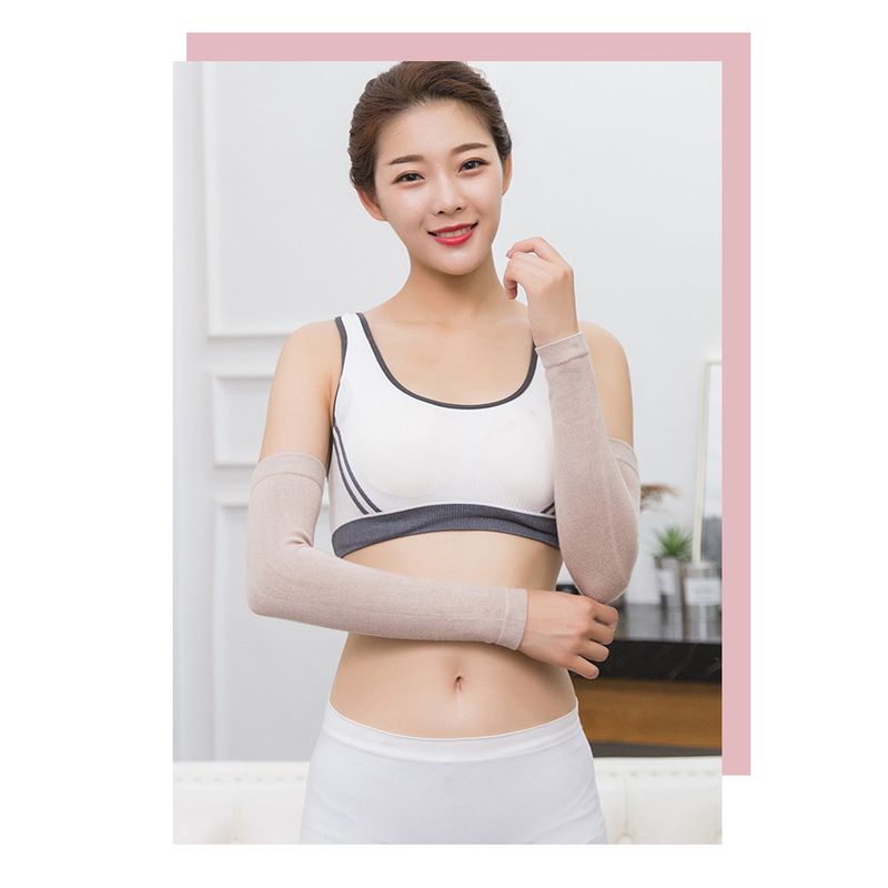 

Spring and Autumn Cotton Women s Thin Type Sunscreen Arms Sleeves Deep camel [35 meters long]] All yards