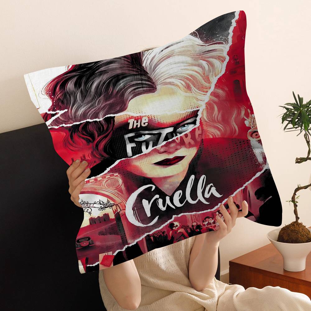Movie C-Cruella Pillow Cover Design Cushion Cover Decor Holiday Decorati