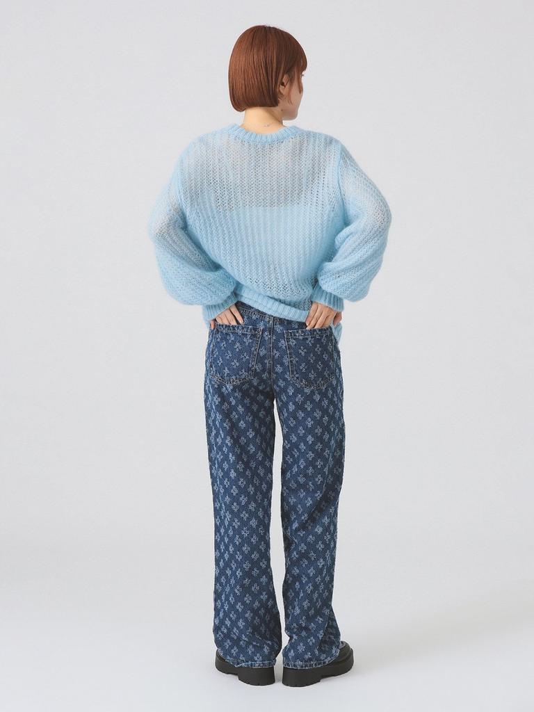 Ray Beams Damen Jacquard Denim Jeans, Indigo 0