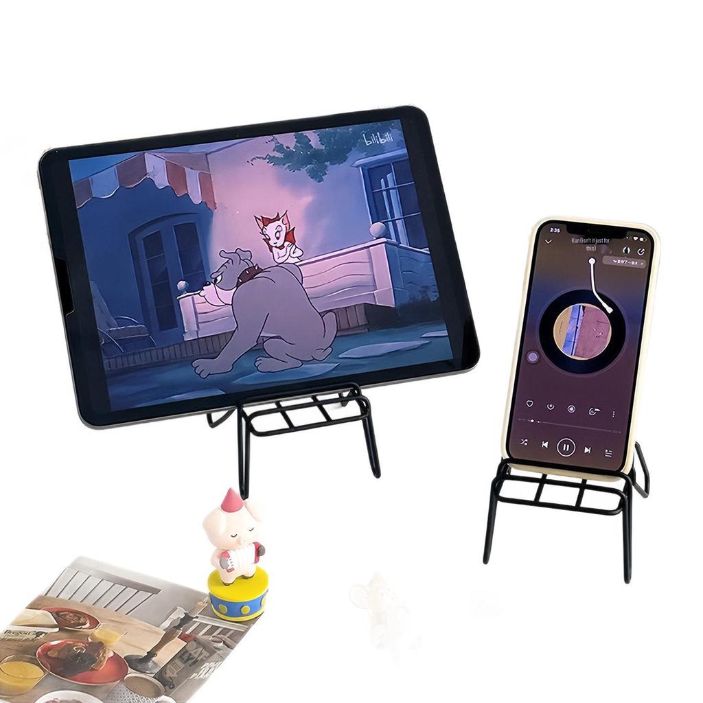 Mini Creative Metal Iron Phone Holder - Cute Desktop Ornament & Portable Stand
