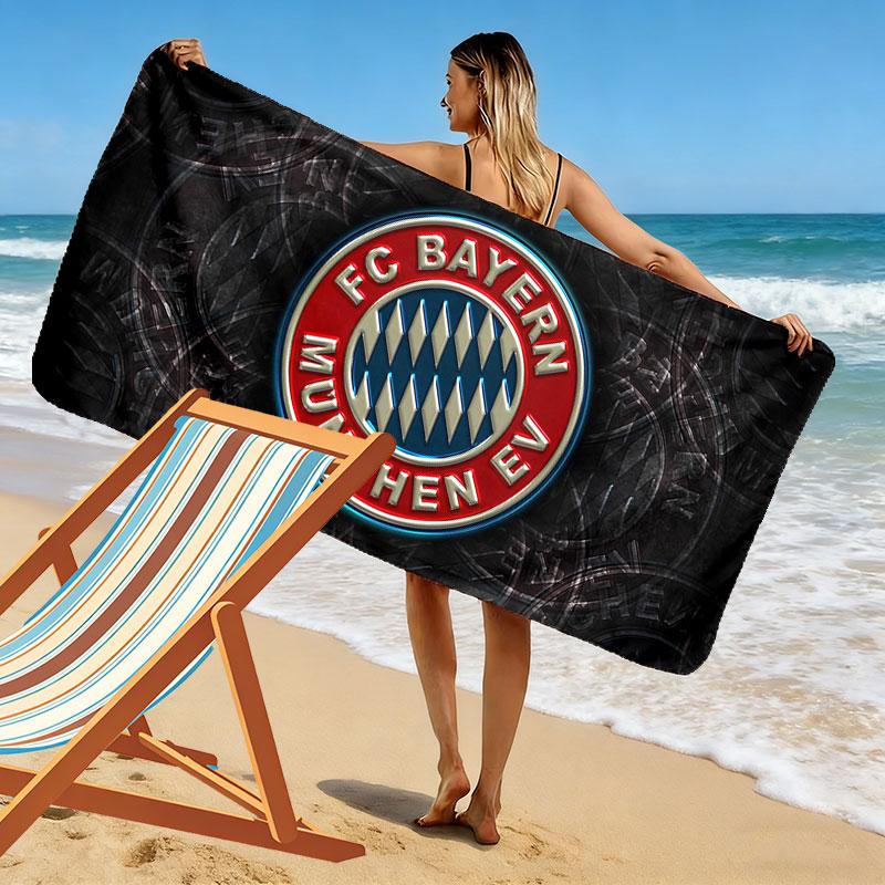 Asciugamano da Spiaggia con Stampa FC Bayern Monaco, Asciugamano Grande Morbido Asciugatura Rapida per Spiaggia Campeggio Nuoto