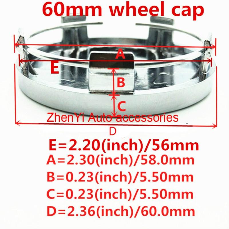 4pcs 56mm 60mm HSV Logo Car Emblem Wheel Center Hub Cap Rim Badge for Astra Commodore VT VX VU VY HSV Cruze Rodeo Astra