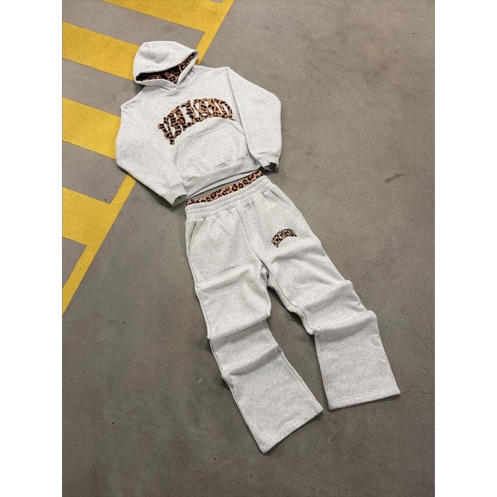 STREETRICH Patch Embroidery 2dílné sady Dámské oblečení Street Fashion Hip Hop Retro Dvoudílné sady Dámské oblečení Volné Neformální Mikina s Kapucí