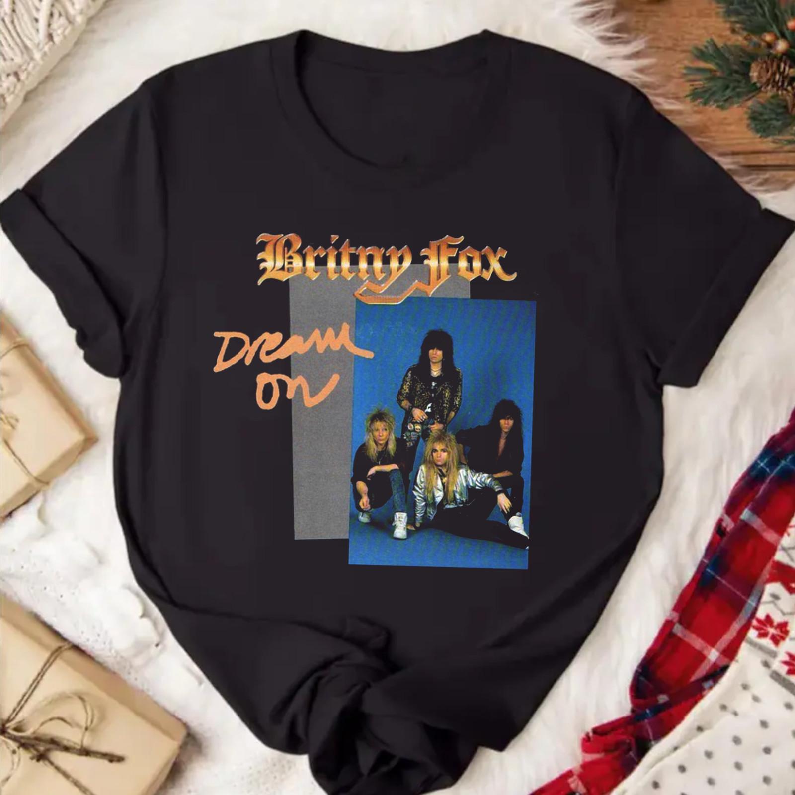 Vintage Britny Fox Band Dream On TShirt Black Color Size S234XL NZ254 XXXXL