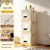 Living Room Large Capacity Plastic Storage Cabinet for Clothes, Snacks, and Toys