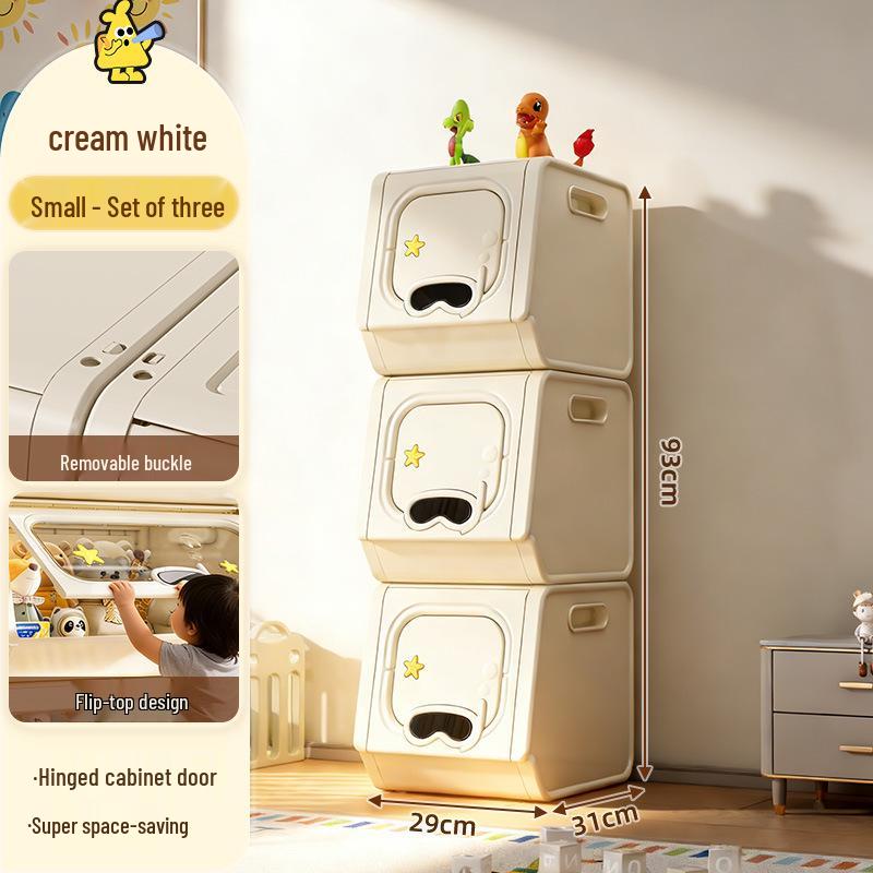 Living Room Large Capacity Plastic Storage Cabinet for Clothes, Snacks, and Toys