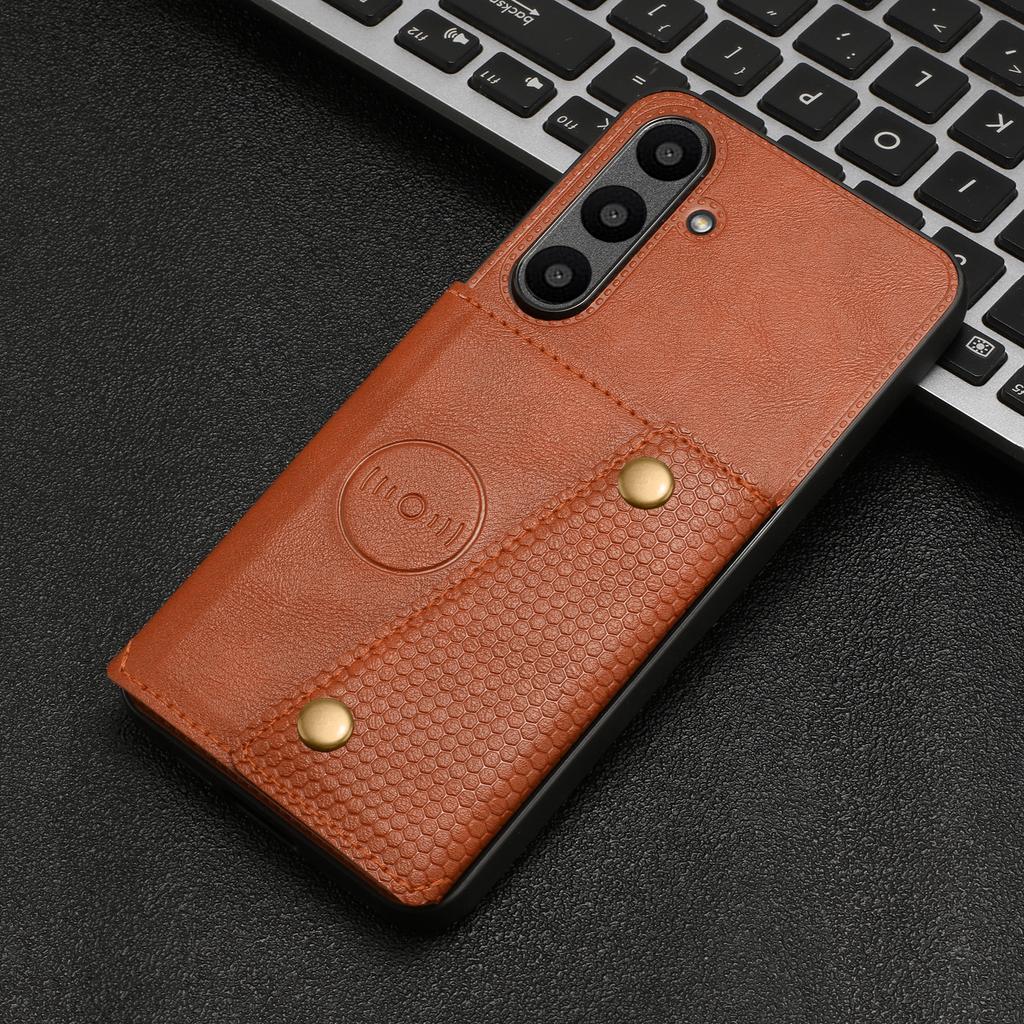 Card Holder Leather Case for Samsung Galaxy S25 S24 Ultra Plus FE S24Plus S24FE S24+ 5G Business Wallet Phone Cover Etui