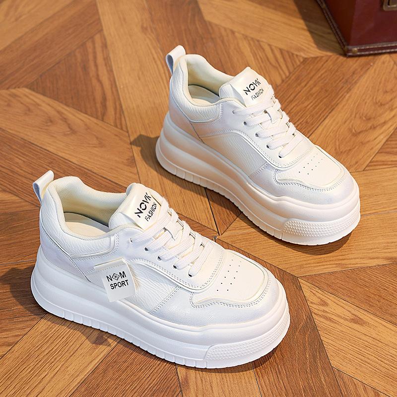 

Little white shoes women s leather 2025 spring new casual shoes women wear platform Korean version of versatile sports women s shoes tide 34 белый
