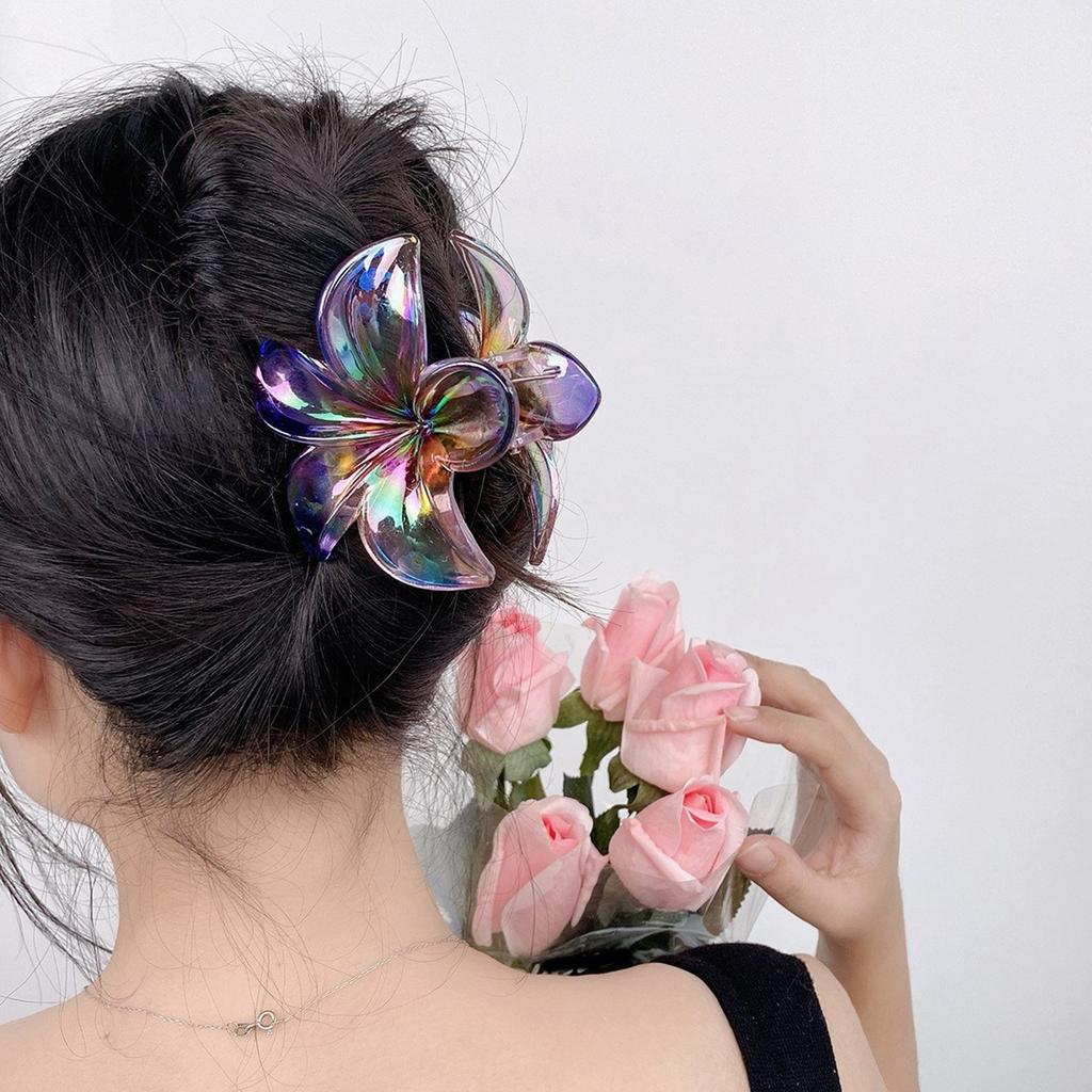 Hair Claw Clip Princess Theme Hair Claw Clamp Lovely Plumeria Hair Catch Barrettes Strong Hold Hairpin for Girls