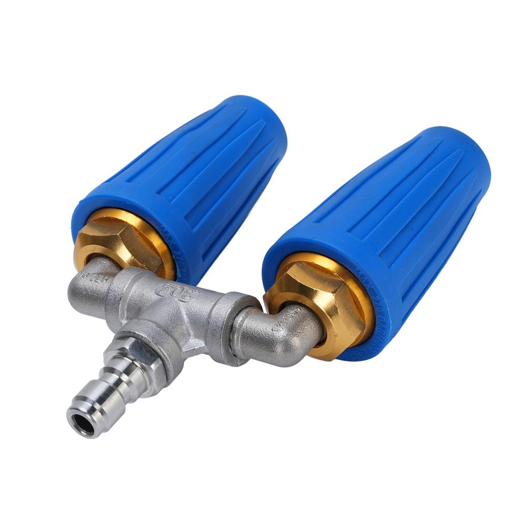 Pressure Washer Double   Nozzle 1Celsius4 Inch Stainless Steel 4000psi Double Rotating   Nozzle for Garden Cars Cleaning