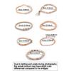Bohemian Multi Layer Stackable Bracelet Fresh Sweet Style Handmade Beaded Pink Metal Chain Bracelet Jewelry For Women