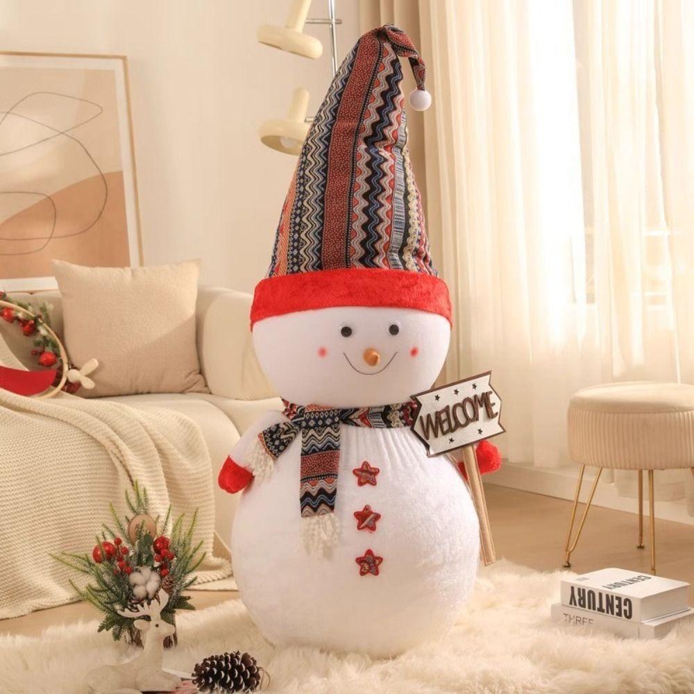 Cartoon Snowman Plush Toy Scarf Snowman Stuffed Dolls Christmas Snowman Plush Doll  Party Favors
