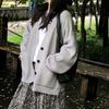Soft Waxy V-neck Long-sleeved Lazy Sweater Jacket for Women's Autumn and Winter Loose Feeling Casual Outer Wear Knitted Cardigan for Women