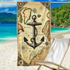 Vintage Anchor Beach Towel-Water Map Design,Perfect for Beach,Pool and Travel,Vintage Map Decoration,Multiple Sizes Available