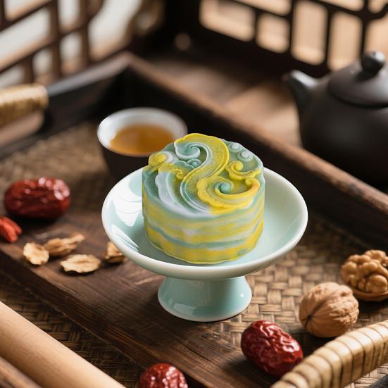 Auspicious Cloud Mooncake Silicone Mold for Peach Mountain Mooncake Mung Bean Cake Chinese Dessert Mold Japanese Wagashi Chocolate Baking Tool
