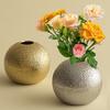 Round Ceramic Flower Vase Hammer Pattern Flower Holder Container Home Office Table Centerpiece Decorative Floral Plants Vase