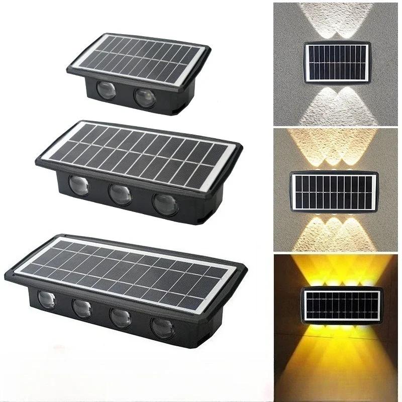 4/6/8LED Solar Wall Lights Waterproof Outdoor Garden Lighting Landscape Spotlights for Villa Courtyard Pathway Illumination