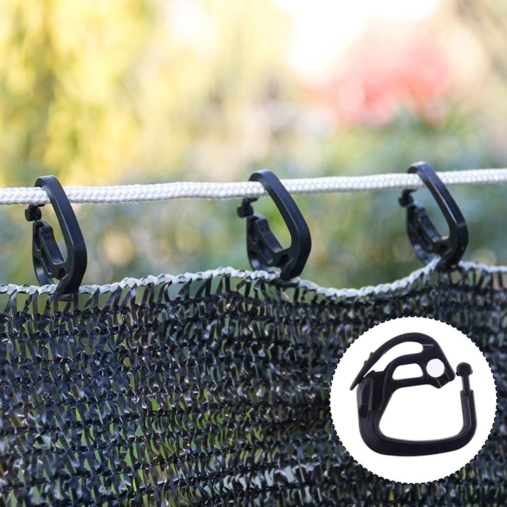 10/20/50pcs Shade Clips Hooks Shade Cloth Clamps Wire Mesh Fixing Black Fence Netting Clips Hanging Practical High Quality