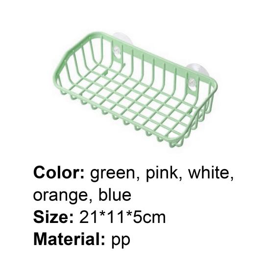 Oppbevaringsholder Dobbel sugekopp Sterkt sug 5 Farger Kjøkken Svampholder til Stue