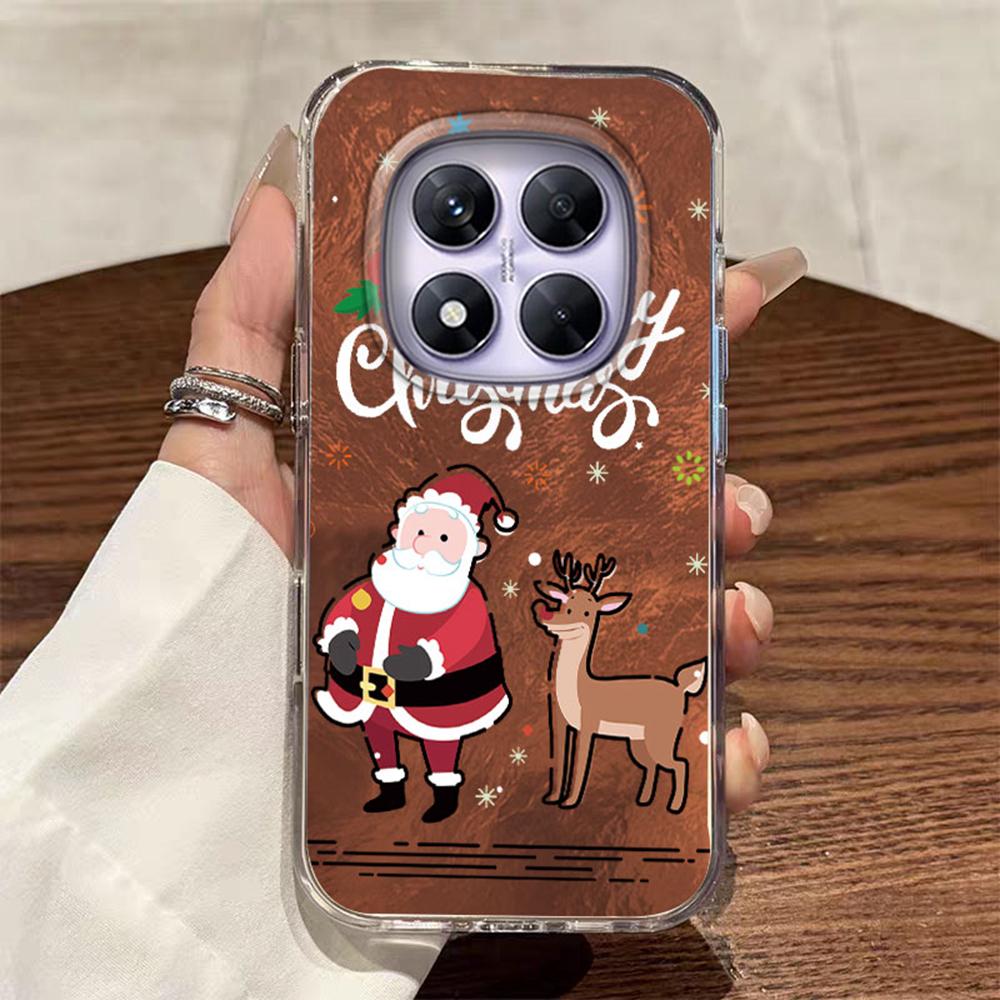 Cute Christmas Girl Reindeer Gift Phone Case For Xiaomi Redmi Note 15 14 13 12 11 11S 10 10S 9 Pro 15C 9A 13C 14C A3 9C A1 Cover